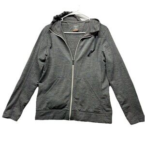 Icebreaker RealFLEECE Dia Long Sleeve Full Zip Hoodie SIZE M Gray Merino Wool